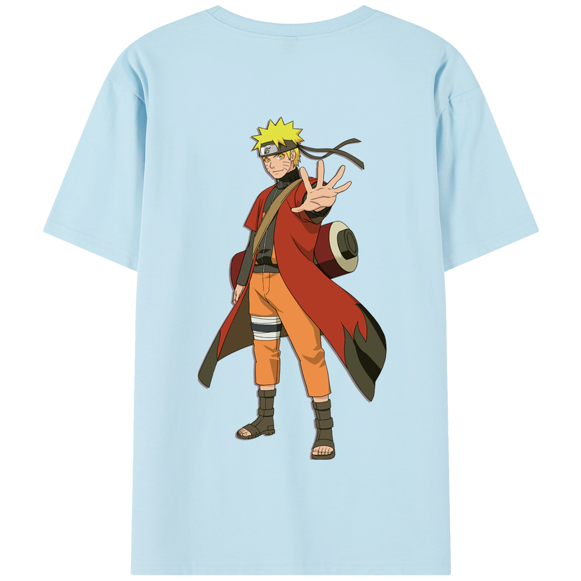 （画像用） NARUTO -ナルト- うずまき ナルト Uzumaki Naruto 綿100％半袖Tシャツ（背面プリント）